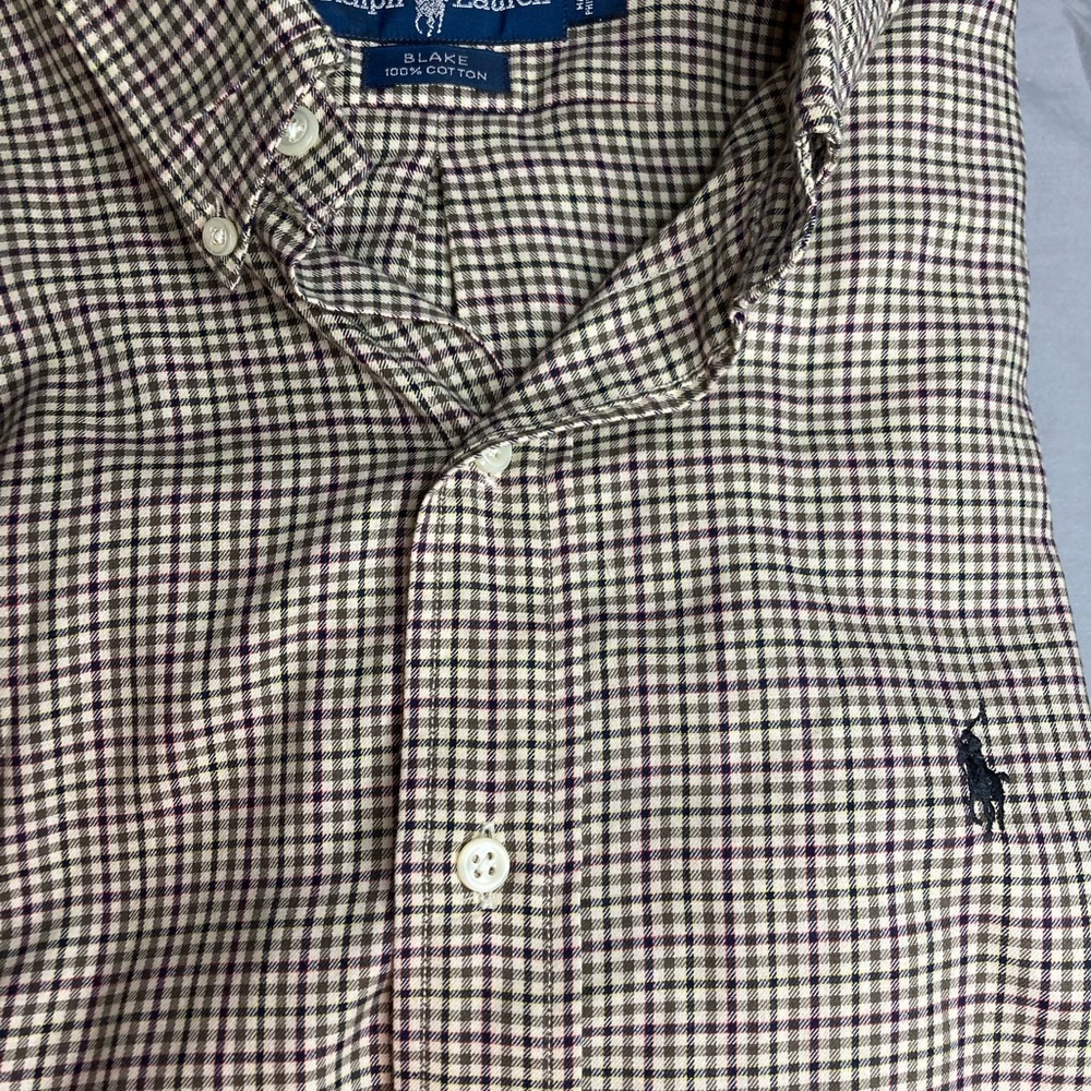 Polo Ralph Lauren Blake Red Green Blue Long Sleeve Button Down Shirt Mens L